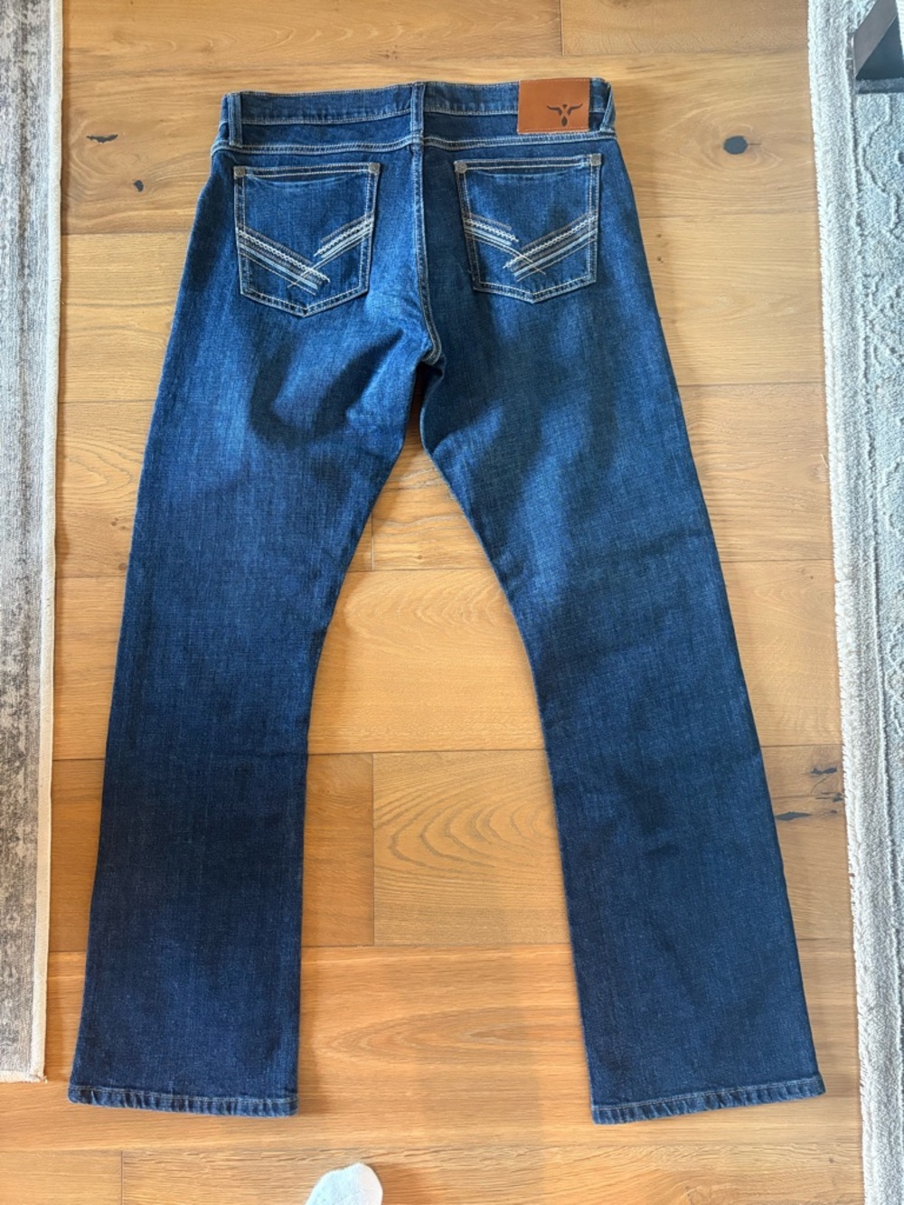 Wrangler Men's Straight Jeans in Dark Blue Denim